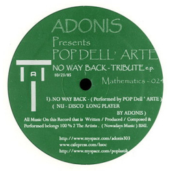 Adonis / Pop Dell'Arte No Way Back - Tribute E.P. Vinyl 12" USED
