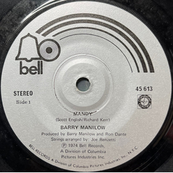 Barry Manilow Mandy Vinyl 7" USED