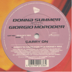 Donna Summer / Giorgio Moroder Carry On Vinyl 12" USED