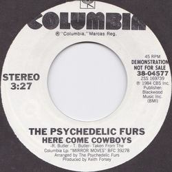 The Psychedelic Furs Here Come Cowboys Vinyl 7" USED