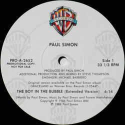 Paul Simon The Boy In The Bubble (Extended Version) Vinyl 12" USED