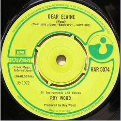 Roy Wood Dear Elaine Vinyl 7" USED