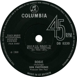 Don Partridge Rosie Vinyl 7" USED