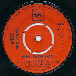 Andy Williams May Each Day Vinyl 7" USED