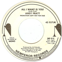Andy Pratt All I Want Is You Vinyl 7" USED