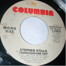 Stephen Stills Thoroughfare Gap Vinyl 7" USED