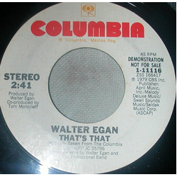 Walter Egan That's That Vinyl 7" USED