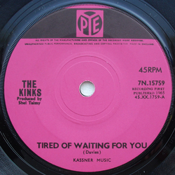 The Kinks Tired Of Waiting For You Vinyl 7" USED