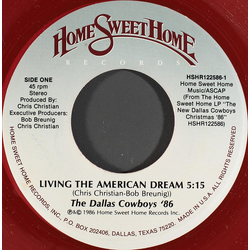 The Dallas Cowboys / Chris Christian / Bob Breunig Living The American Dream / Thinking Of You This Christmas Vinyl 7" USED