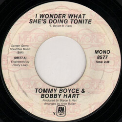 Boyce & Hart I Wonder What She's Doing Tonite / Alice Long (You're Still My Favorite Girlfriend) USED VINYL 7INCH 45 RPM REISSUE