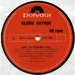 Gloria Gaynor Ain't No Bigger Fool / Don't Read Me Wrong Vinyl 12" USED