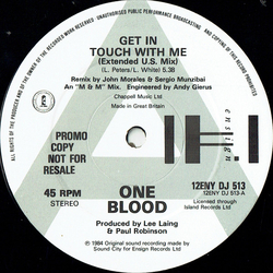 One Blood Get In Touch With Me Vinyl 12" USED
