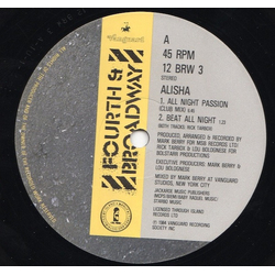Alisha All Night Passion (Club Mix) Vinyl 12" USED