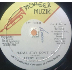 Leroy Gibbons Please Stay Don't Go Vinyl 12" USED