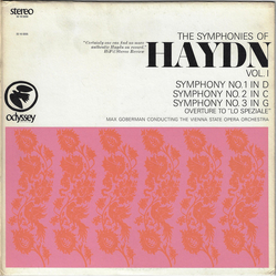 Joseph Haydn / Max Goberman / Orchester Der Wiener Staatsoper The Symphonies Of Haydn Vol. 1 (Symphony No. 1 In D / Symphony No. 2 In C / Symphony No.