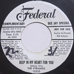 The Pyramids (10) Deep In My Heart For You / And I Need You Vinyl 7" USED