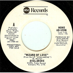 Avalanche (12) Wizard Of Love USED VINYL 7INCH 45 RPM SINGLE PROMO STEREO MONO