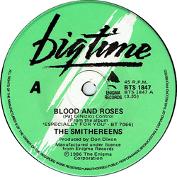 The Smithereens Blood And Roses Vinyl 7" USED
