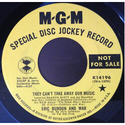 Eric Burdon & War They Can't Take Away Our Music / Home Cookin' USED VINYL 7INCH 45 RPM SINGLE PROMO