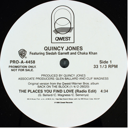 Quincy Jones / Siedah Garrett / Chaka Khan The Places You Find Love Vinyl 12" USED