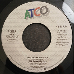 Pete Townshend Secondhand Love Vinyl 7" USED