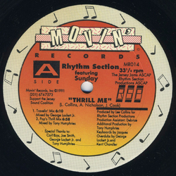Rhythm Section (11) / Sunday (6) Thrill Me Vinyl 12" USED