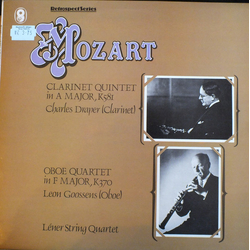Wolfgang Amadeus Mozart / Lener String Quartet / Charles Draper / Leon Goossens Clarinet Quintet / Oboe Quartet Vinyl LP USED