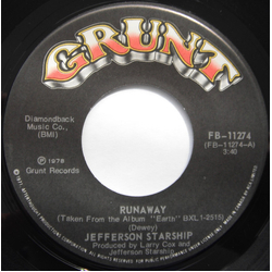 Jefferson Starship Runaway / Hot Water Vinyl 7" USED