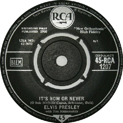 Elvis Presley It's Now Or Never (O Sole Mio) Vinyl 7" USED