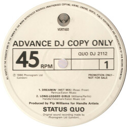 Status Quo Dreamin' USED VINYL 12INCH 45 RPM PROMO