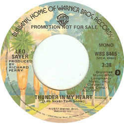 Leo Sayer Thunder In My Heart Vinyl 7" USED