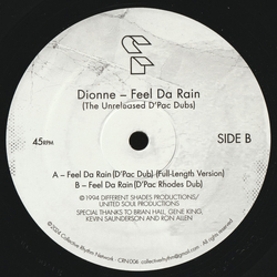 Dionne Feel Da Rain (The Unreleased D'Pac Dubs) Vinyl 12" USED