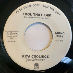 Rita Coolidge Fool That I Am Vinyl 7" USED