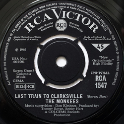 The Monkees Last Train To Clarksville Vinyl 7" USED