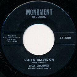 Billy Grammer Gotta Travel On / Chasing A Dream Vinyl 7" USED