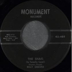 Billy Graves The Shag (Is Totally Cool) USED VINYL 7INCH 45 RPM SINGLE