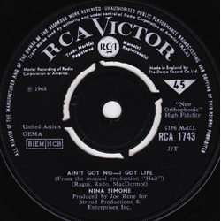 Nina Simone Ain't Got No - I Got Life / Do What You Gotta Do Vinyl 7" USED