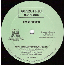 Divine Sounds What People Do For Money Vinyl 12" USED
