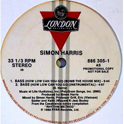 Simon Harris Bass (How Low Can You Go) USED VINYL 12INCH 33 S RPM SINGLE PROMO