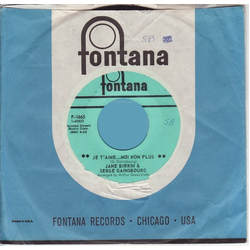 Jane Birkin / Serge Gainsbourg Je T'aime...Moi Non Plus / Jane B Vinyl 7" USED