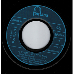 Jane Birkin / Serge Gainsbourg Je T'aime… Moi Non Plus Vinyl 7" USED