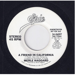 Merle Haggard A Friend In California Vinyl 7" USED