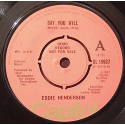 Eddie Henderson Say You Will / The Funk Surgeon Vinyl 7" USED