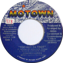 Commodores Too Hot Ta Trot VINYL 7" USED
