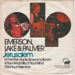 Emerson, Lake & Palmer Jerusalem Vinyl 7" USED