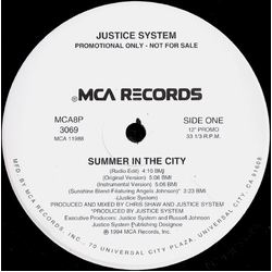 Justice System Summer In The City Vinyl 12" USED