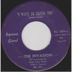 The Invasion I Want To Thank You Vinyl 7" USED