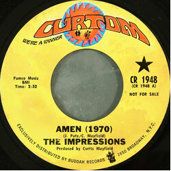 The Impressions Amen (1970) USED VINYL 7INCH 45 RPM SINGLE PROMO STYRENE