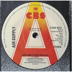 Air Supply Love And Other Bruises Vinyl 7" USED