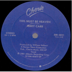 Jerry Carr This Must Be Heaven Vinyl 12" USED